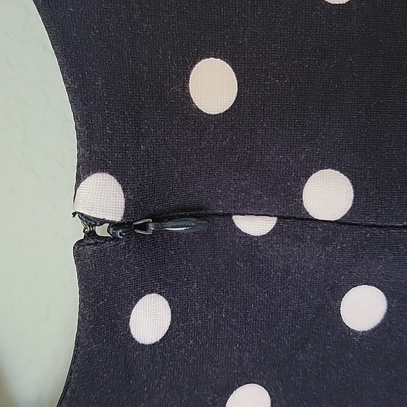 Loft size 10 long sleeve polka dot stretchy dress Twee Workplace Siren - Picture 8 of 10